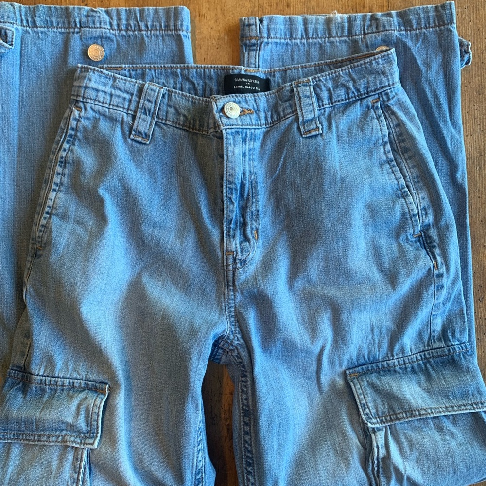 Banana Republic Blue Barrel Cargo Jeans - Picture 13 of 16